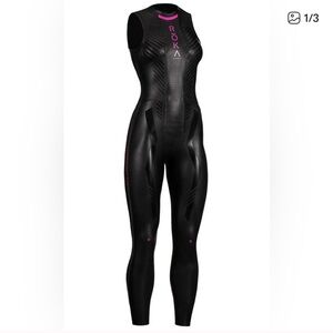 ROKA Women's Black One Piece Swimsuit  Maverick Pro II sleeveless wetsuit